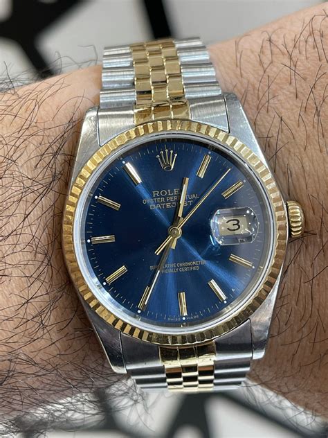 rolex datejust 16233 blue dial|rolex 16233 price guide.